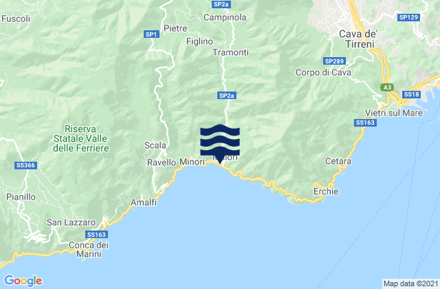 Maiori, Italyの潮見表地図