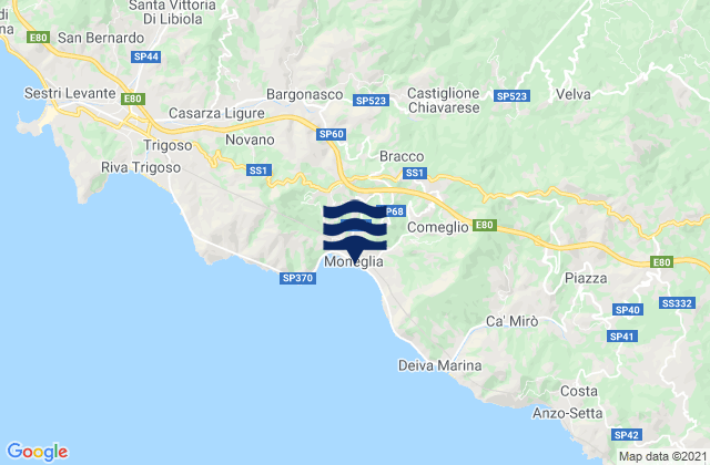 Maissana, Italyの潮見表地図