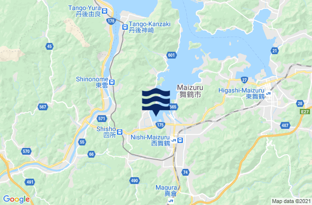 Maizuru Ko Wakasa Wan, Japanの潮見表地図