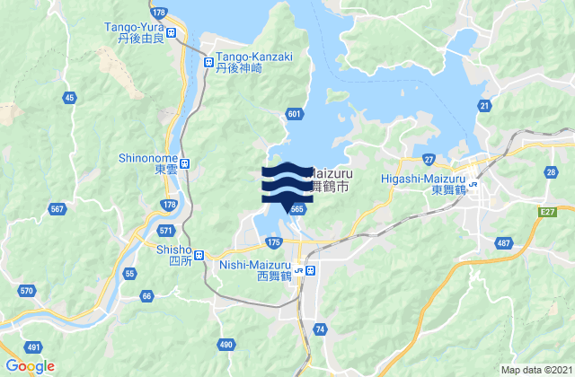 Maizuru, Japanの潮見表地図