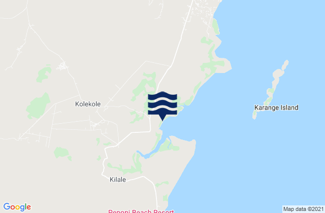 Majengo, Tanzaniaの潮見表地図