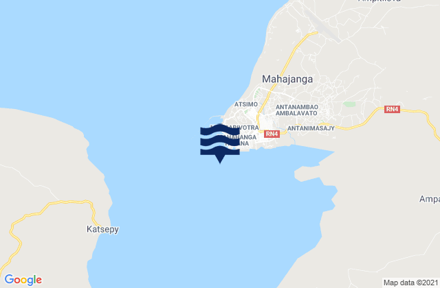 Majunga, Madagascarの潮見表地図