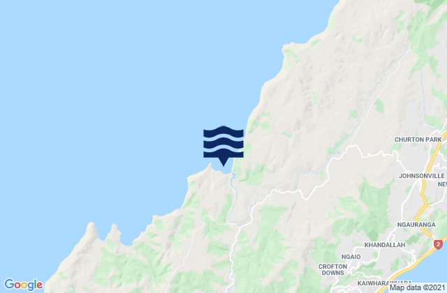Makara Beach, New Zealandの潮見表地図
