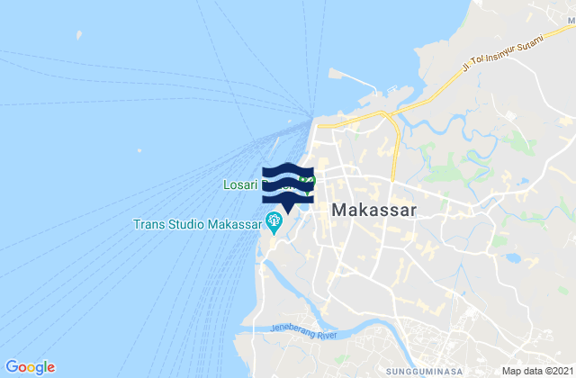 Makasar, Indonesiaの潮見表地図