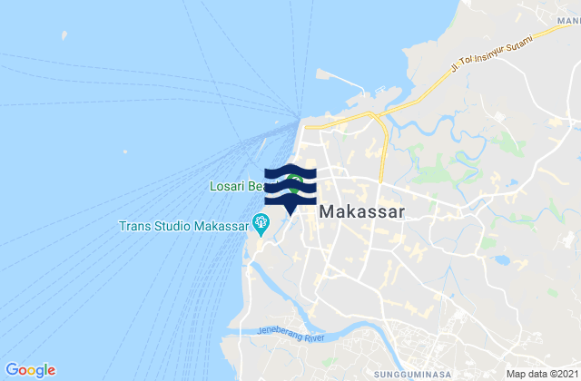 Makassar, Indonesiaの潮見表地図