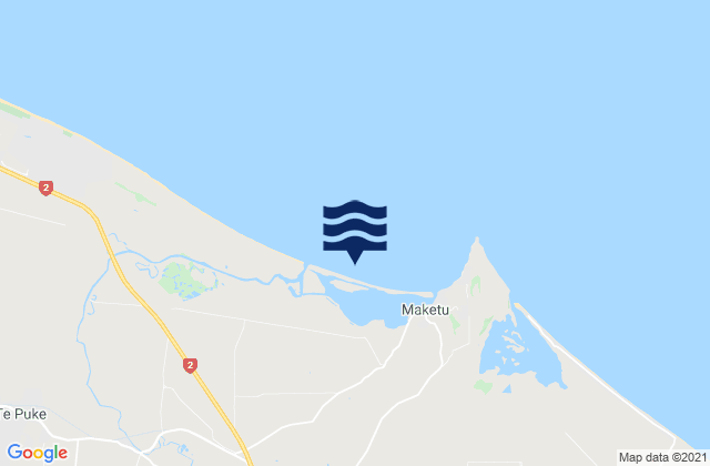 Maketu Estuary, New Zealandの潮見表地図