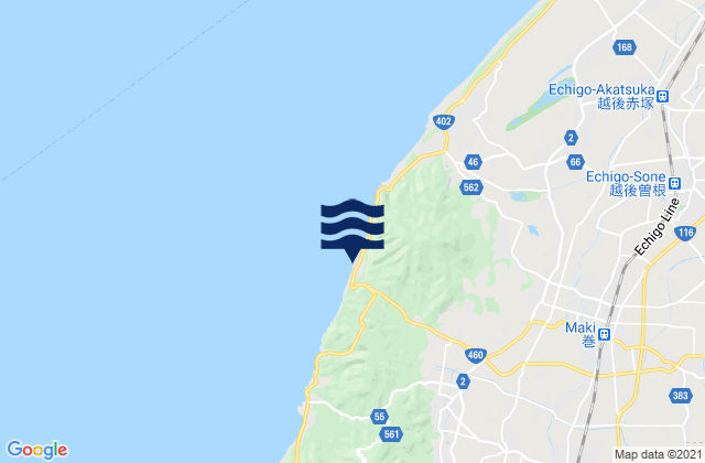 Maki, Japanの潮見表地図