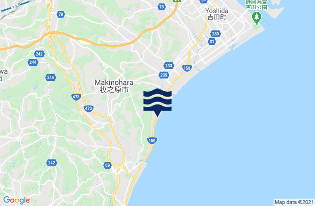 Makinohara Shi, Japanの潮見表地図