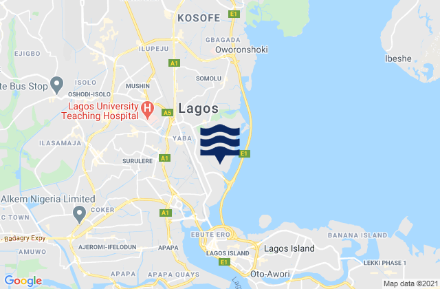 Makoko, Nigeriaの潮見表地図