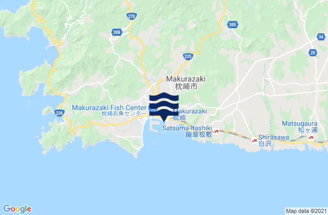 Makurazaki Shi, Japanの潮見表地図