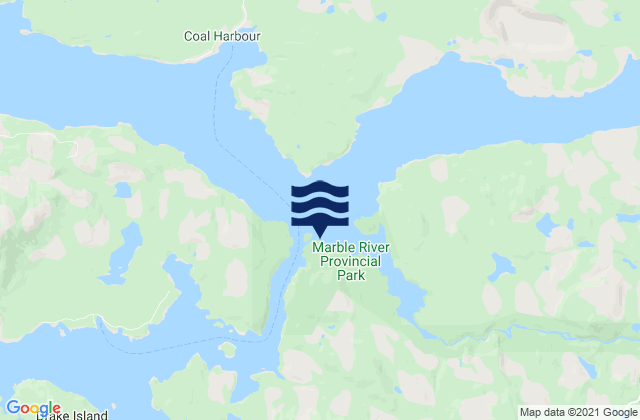 Makwaziniht Island, Canadaの潮見表地図