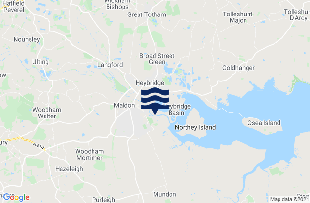 Maldon, United Kingdomの潮見表地図