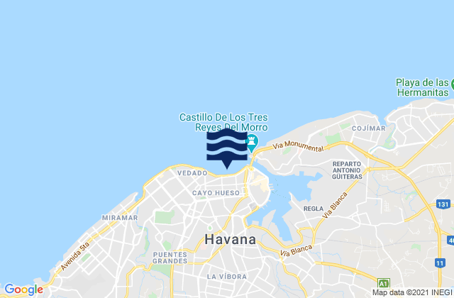 Malecón, Cubaの潮見表地図