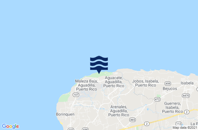 Maleza Alta Barrio, Puerto Ricoの潮見表地図