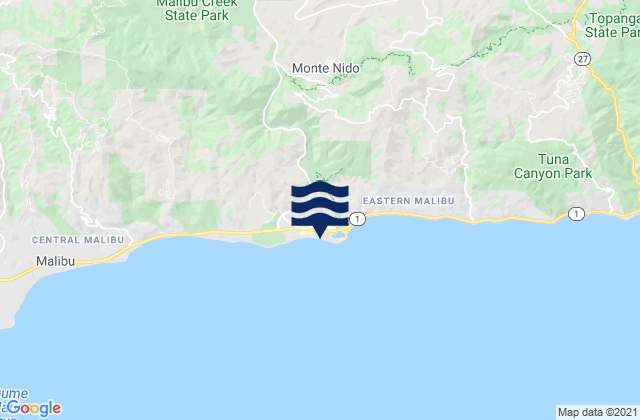 Malibu Beach, United Statesの潮見表地図