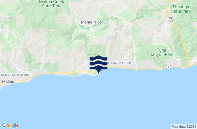 Malibu Lagoon State Beach, United Statesの潮見表地図