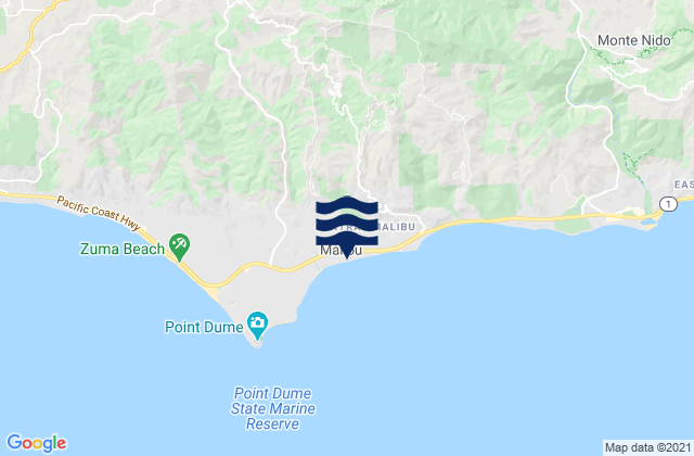 Malibu, United Statesの潮見表地図