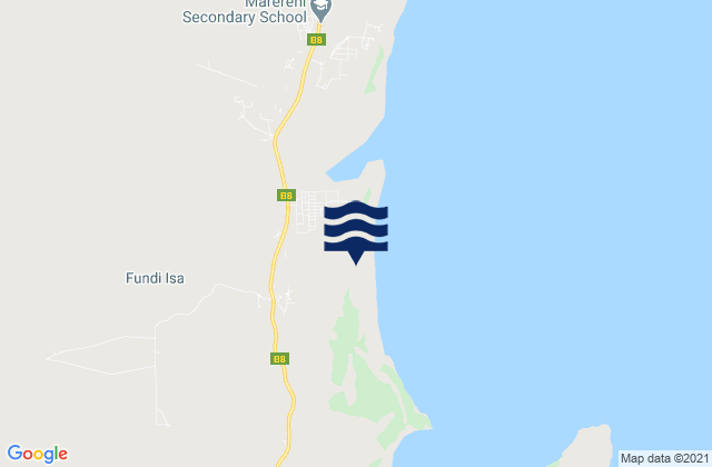 Malindi District, Kenyaの潮見表地図
