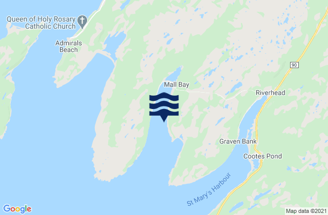 Mall Bay, Canadaの潮見表地図