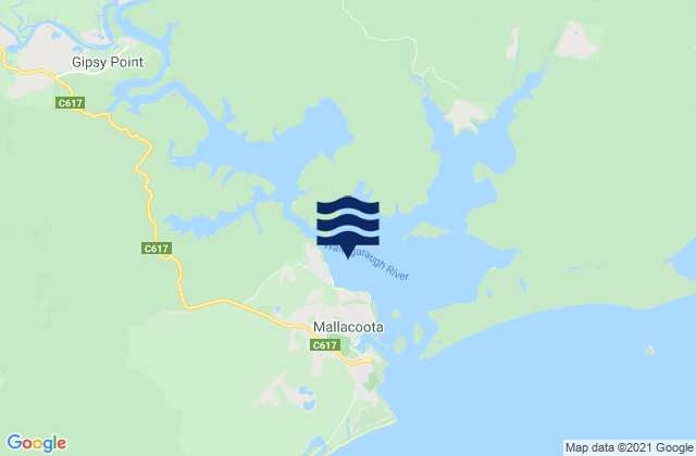 Mallacoota Lake, Australiaの潮見表地図