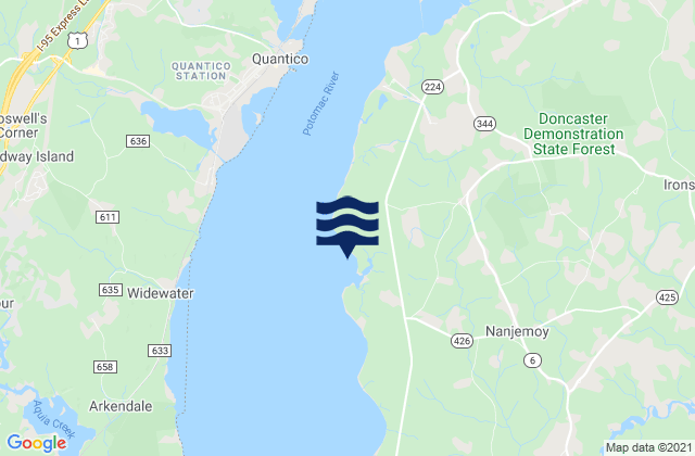 Mallows Bay, United Statesの潮見表地図