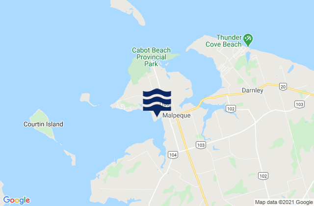 Malpeque, Canadaの潮見表地図