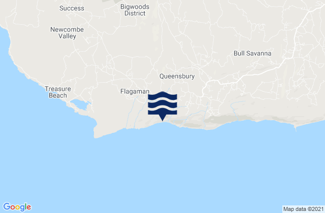 Malvern, Jamaicaの潮見表地図
