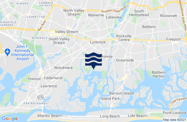 Malverne, United Statesの潮見表地図