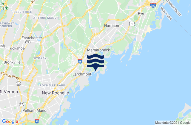 Mamaroneck, United Statesの潮見表地図