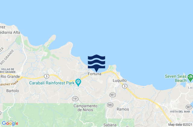 Mameyes II Barrio, Puerto Ricoの潮見表地図