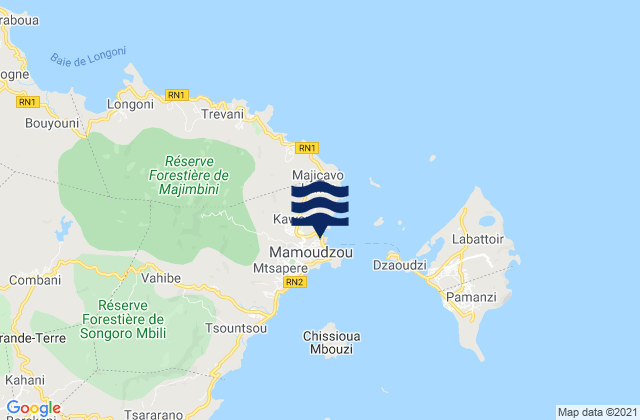 Mamoudzou, Mayotteの潮見表地図