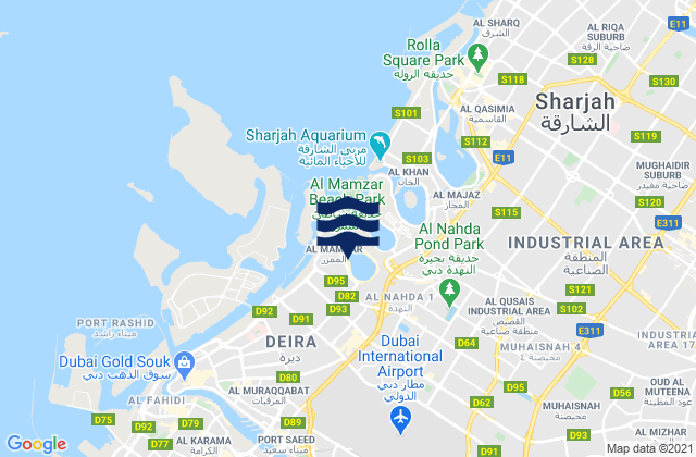 Mamzar Beach, United Arab Emiratesの潮見表地図