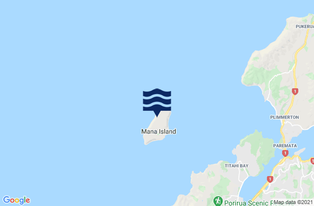 Mana Island, New Zealandの潮見表地図