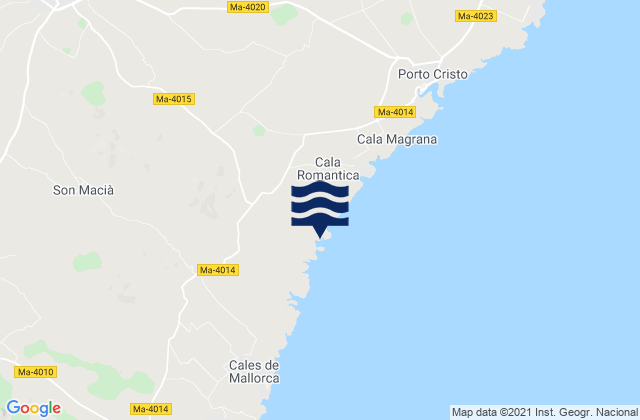 Manacor, Spainの潮見表地図