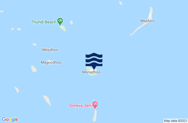 Manadhoo, Maldivesの潮見表地図