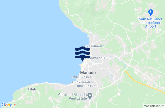 Manado, Indonesiaの潮見表地図