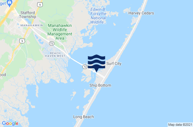 Manahawkin Drawbridge, United Statesの潮見表地図