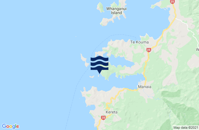 Manaia Harbour, New Zealandの潮見表地図