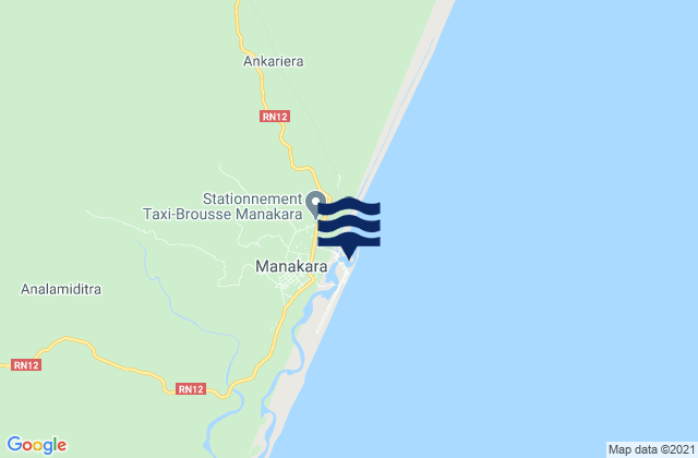 Manakara, Madagascarの潮見表地図