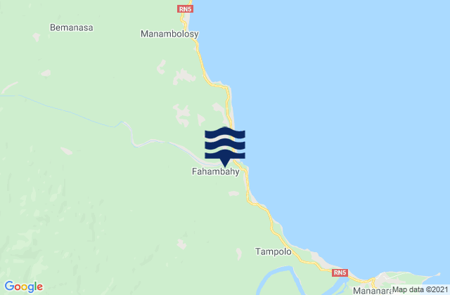 Mananara Nord District, Madagascarの潮見表地図