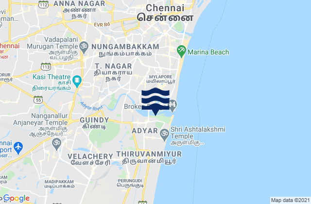 Manappakkam, Indiaの潮見表地図