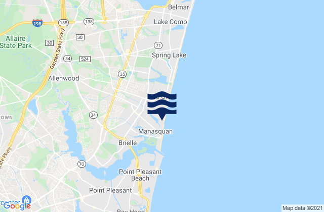 Manasquan, United Statesの潮見表地図