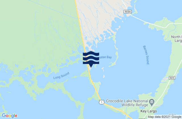 Manatee Creek Manatee Bay Barnes Sound, United Statesの潮見表地図
