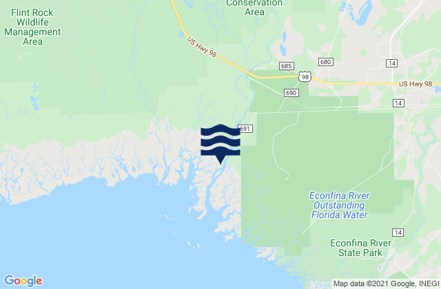 Mandalay (Aucilla River), United Statesの潮見表地図