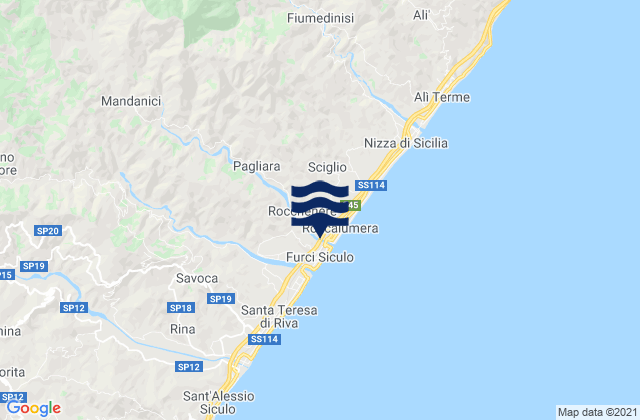 Mandanici, Italyの潮見表地図