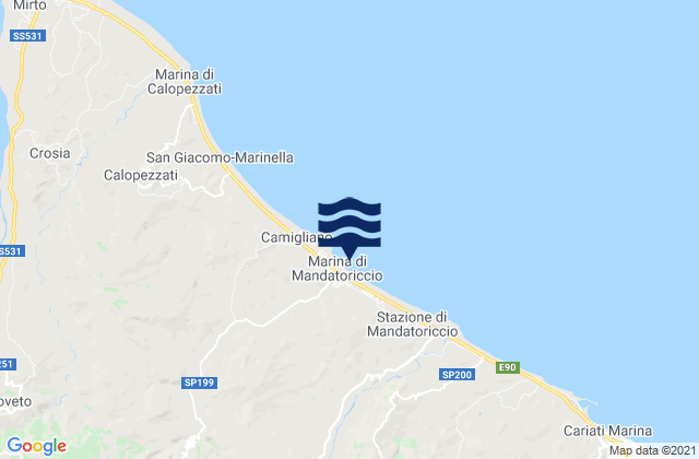 Mandatoriccio, Italyの潮見表地図