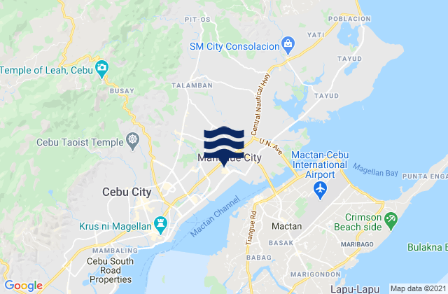 Mandaue City, Philippinesの潮見表地図