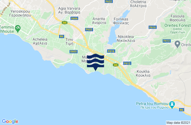 Mandriá, Cyprusの潮見表地図
