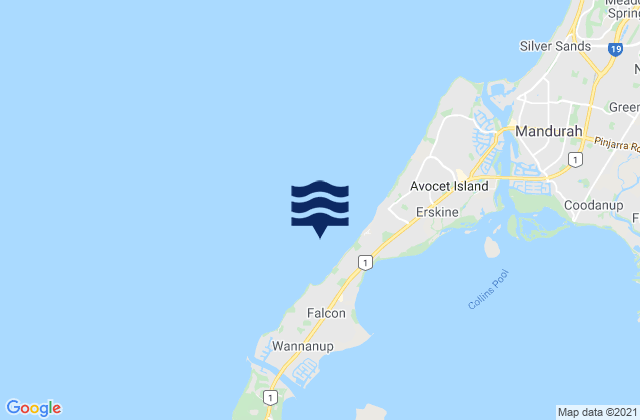 Mandurah, Australiaの潮見表地図