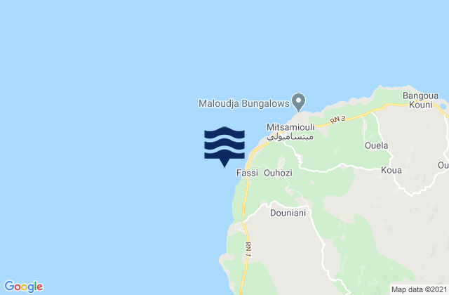 Mandza, Comorosの潮見表地図